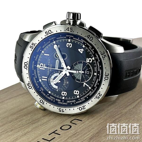 Hamilton 汉密尔顿 Khaki Aviation卡其航空系列 H76714335 男士世界时石英三眼计时腕表 3615元（国内官网9800元） 值值值-买手聚集的地方