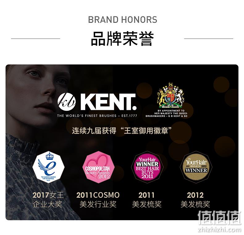 英国王室御用品牌 KENT 肯特 2022新品流沙糖果色便携顺发按摩手掌梳 3色新低29元包邮（需领券） 值值值-买手聚集的地方