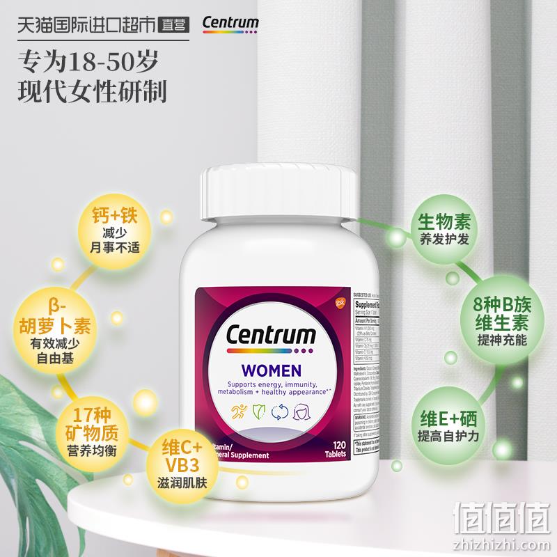 88VIP会员，Centrum 善存 女士/男士复合维生素 美版 120粒 61.75元包邮包税（双重优惠） 值值值-买手聚集的地方
