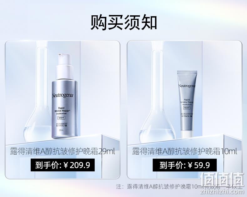 Neutrogena 露得清 维A醇抗皱修护晚霜 （3.0版）10mL 29.9元包邮（需领券） 值值值-买手聚集的地方