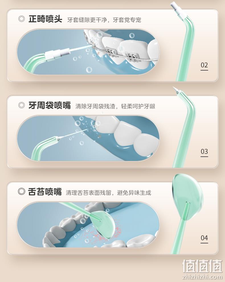 Midea 美的 MC-BL0101 伸缩款冲牙器 自带5个喷嘴 赠送收纳盒 三色 新低169元包邮（需领券） 值值值-买手聚集的地方