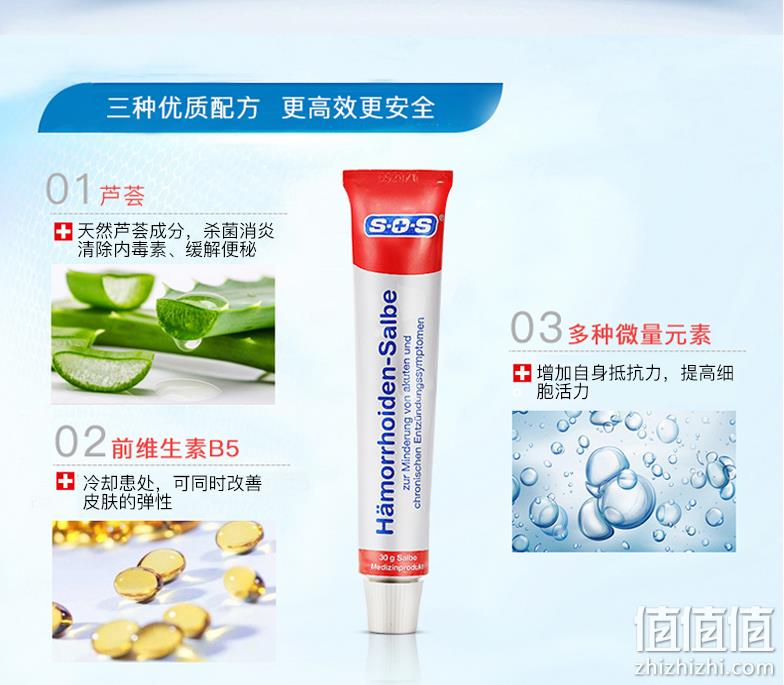 德国进口，SOS 特效止痒痔疮膏 30g 59元包邮包税（需领券） 值值值-买手聚集的地方