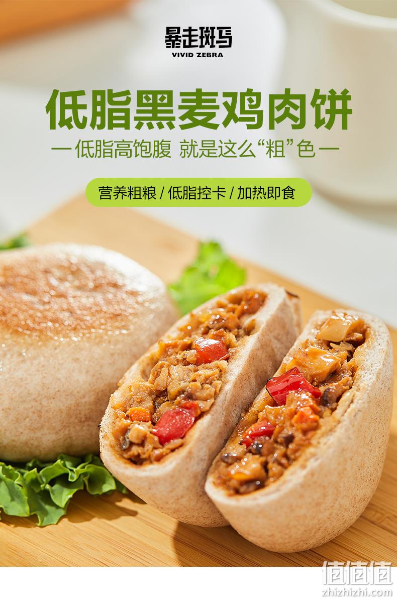 正大旗下，暴走斑马 低脂黑麦鸡肉饼 320g（4个）*2袋*2件 59.8元包邮（需领券） 值值值-买手聚集的地方