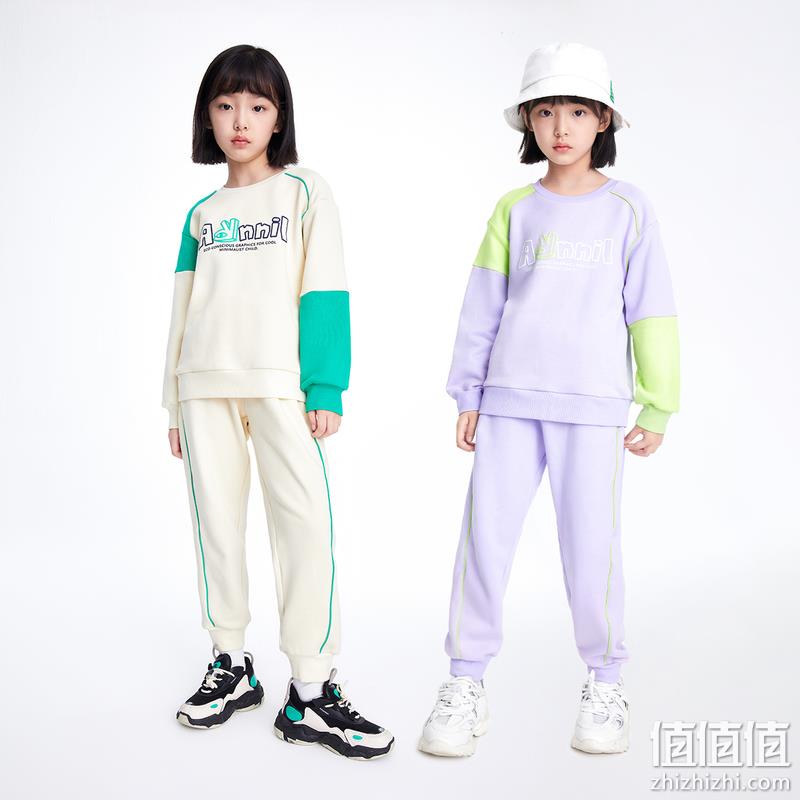 Annil 安奈儿 2023年春新款儿童圆领卫衣卫裤运动套装（100~170码）4色 158.91元包邮（双重优惠） 值值值-买手聚集的地方