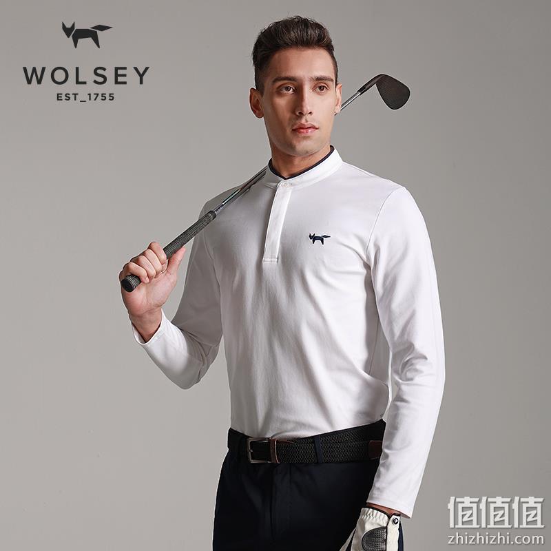 降￥60！英国皇室266年品牌，Wolsey 男士60S长绒棉高尔夫长袖立领/翻领Polo衫 多色 新低139元包邮（需领券） 值值值-买手聚集的地方