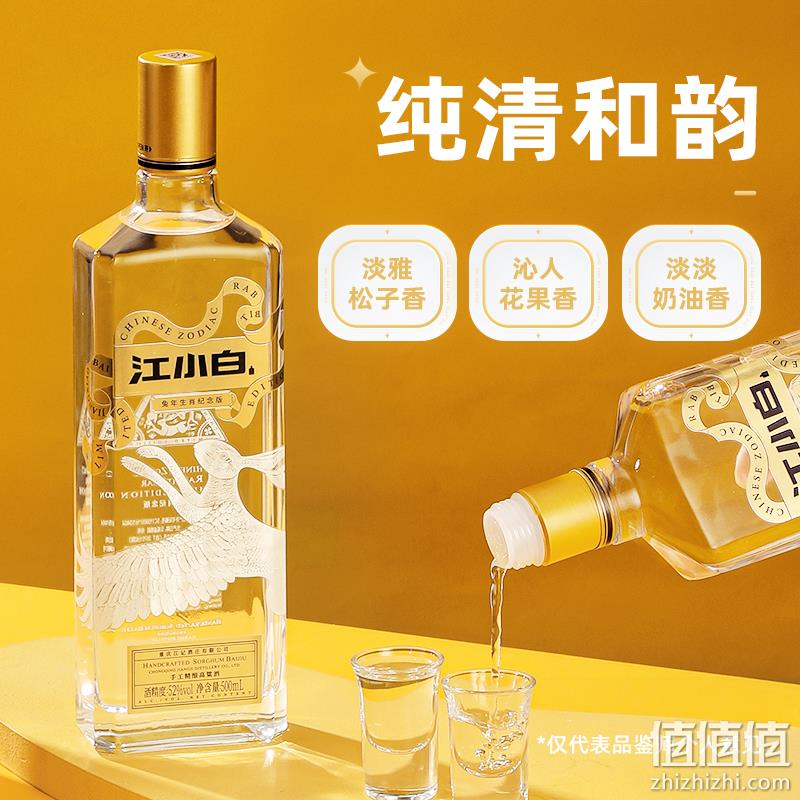 江小白 2023年兔年生肖纪念款 52度清香型白酒500mL*2瓶 礼盒装 209元包邮（需领券） 值值值-买手聚集的地方