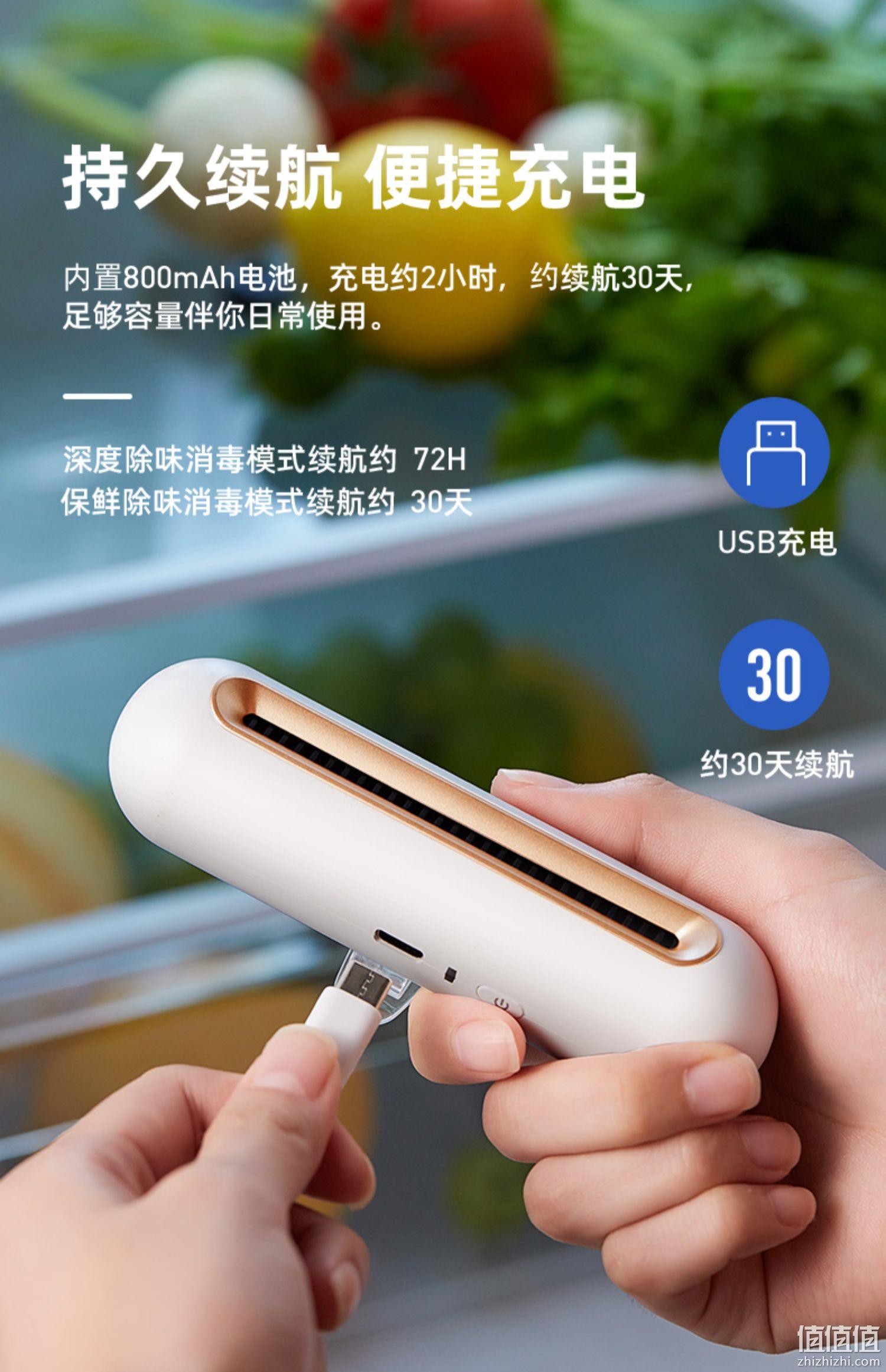 零耗材+99.9%杀菌率，小米有品 Eraclean 世净 CW-B01 冰箱空气净化器 129元包邮（双重优惠） 值值值-买手聚集的地方