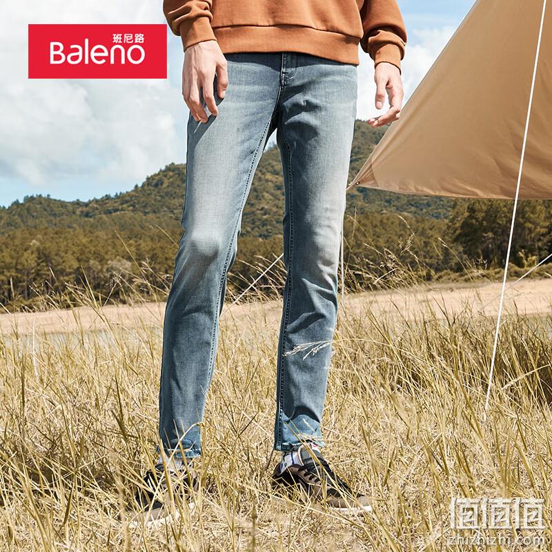 Baleno 班尼路 男士简约港风复古直筒牛仔裤 39元包邮（双重优惠） 值值值-买手聚集的地方