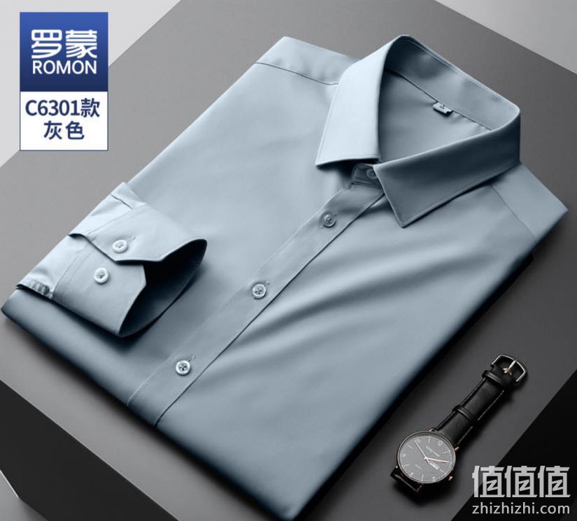 罗蒙 2023春夏新款男士免烫抗皱商务长袖衬衫 多色 89元包邮（需领券） 值值值-买手聚集的地方