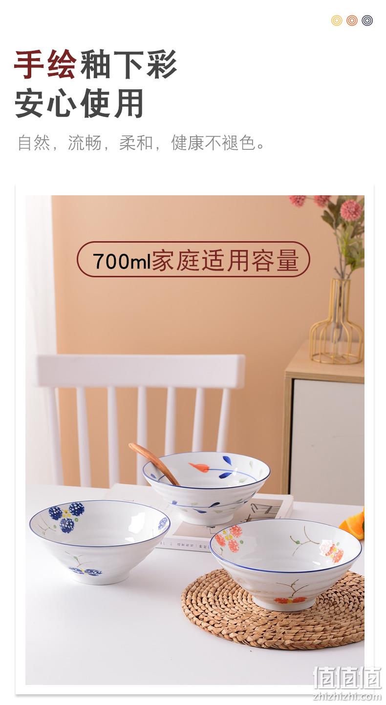 釉下彩，宋青窑 家用陶瓷7英寸面碗斗笠碗 2个 14.9元包邮（拍2件） 值值值-买手聚集的地方