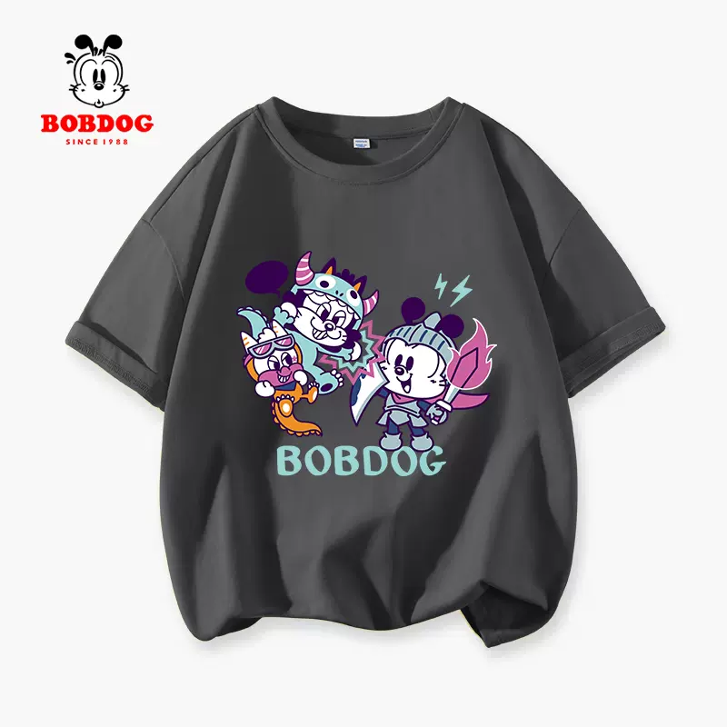 Bobdog 巴布豆 男童夏款纯棉宽松短袖T恤（110~160码）多色 21.9元包邮（需领券） 值值值-买手聚集的地方