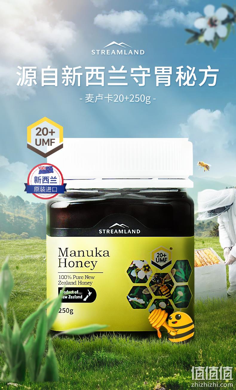 STREAMLAND 新溪岛 麦卢卡UMF5+蜂蜜 500g 69元包邮包税（需领券） 值值值-买手聚集的地方