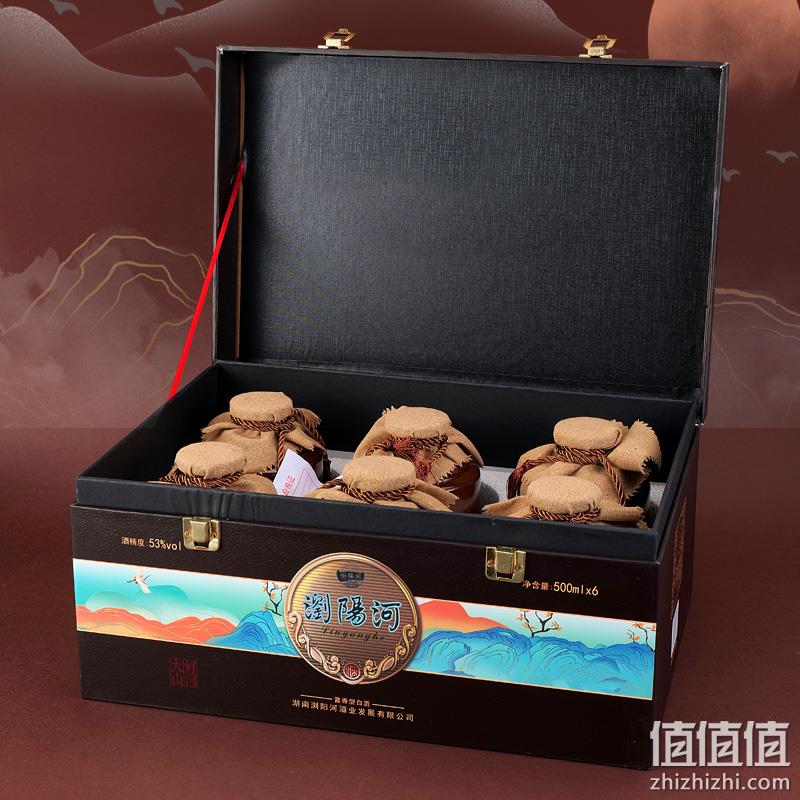 浏阳河 大好河山 53度酱香型白酒500mL*6瓶 仿皮礼盒装 139元包邮（需用券） 值值值-买手聚集的地方