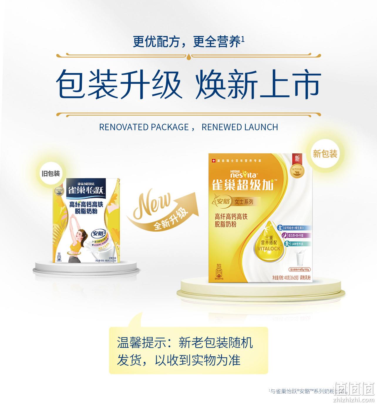 Nestle 雀巢 超级加安骼女士高纤高钙高铁脱脂奶粉smiley联名礼盒 400g*2盒 赠笔记本+试吃装2条 78.8元包邮（39.4元/盒） 值值值-买手聚集的地方