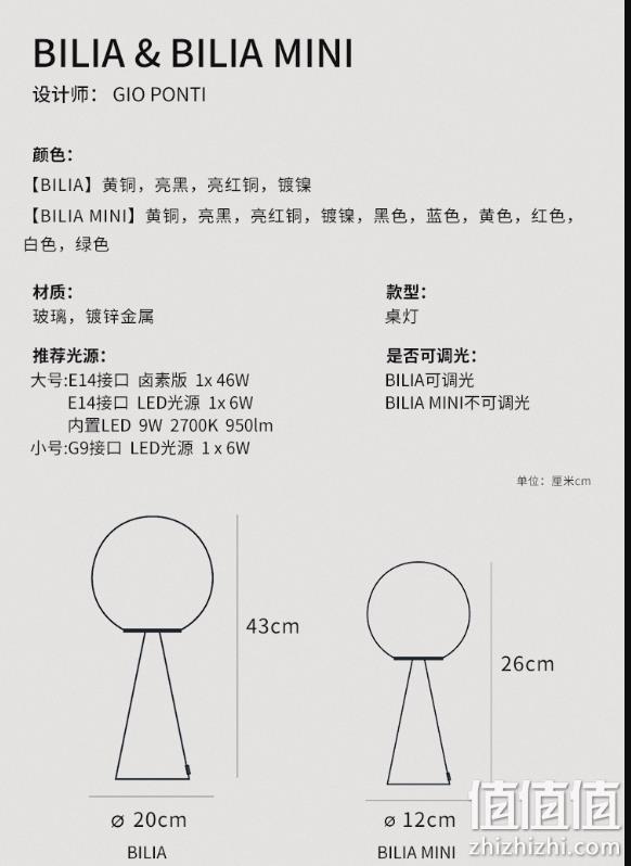 意大利四大名灯品牌之一，FontanaArte BILIA MINI 玻璃球装饰桌灯台灯 1394.29元 值值值-买手聚集的地方