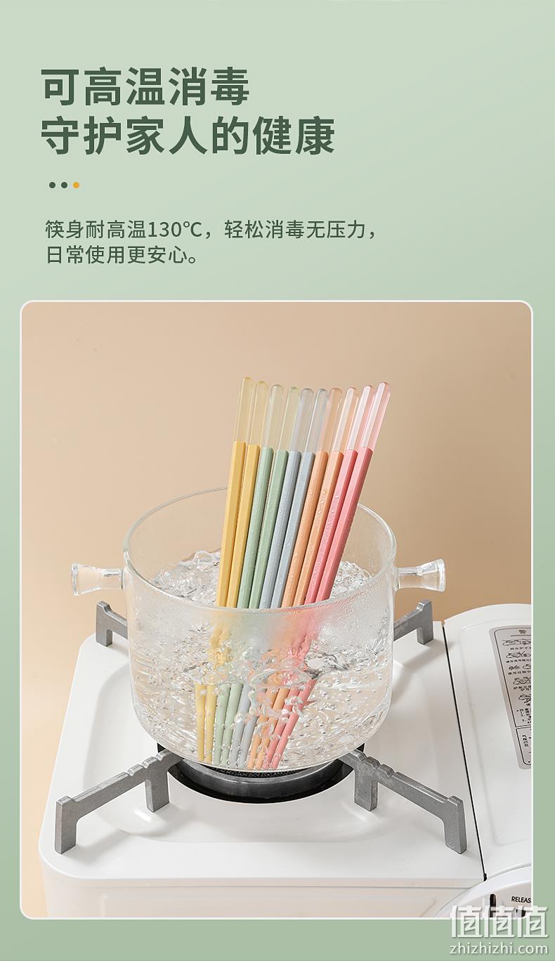 KBH 康巴赫 吉兔五色分食合金筷子5双 19.9元包邮（需领券） 值值值-买手聚集的地方