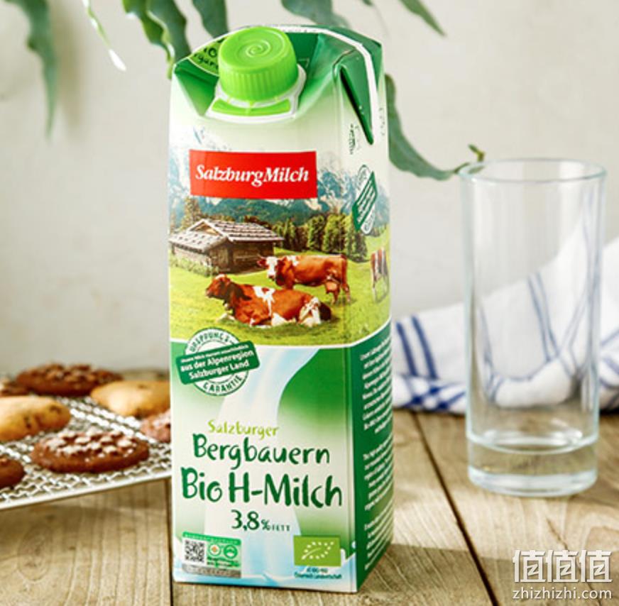 奥地利进口，SalzburgMilch 萨尔茨堡 有机全脂纯牛奶 1L*6盒 76.9元包邮（双重优惠） 值值值-买手聚集的地方