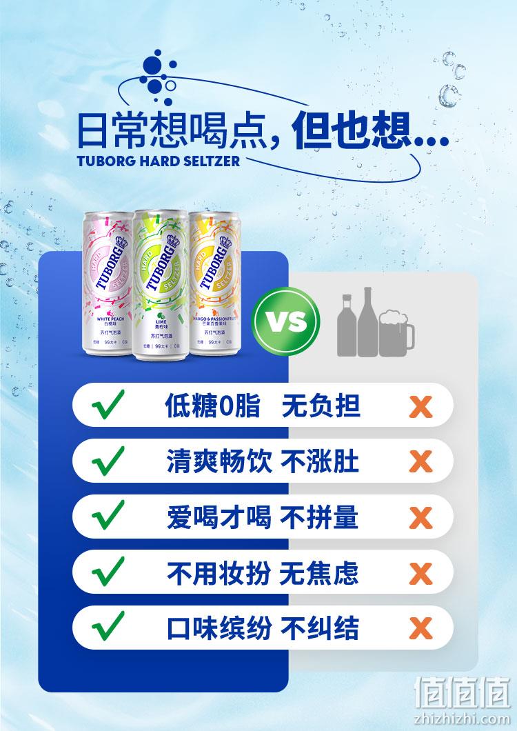 嘉士伯旗下 Tuborg 乐堡 果味苏打气泡酒 三口味 330ml*12罐新低29.8元包邮（需领券） 临期白菜！ 值值值-买手聚集的地方