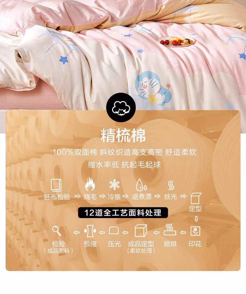 PLUS会员，LOVO 乐蜗家纺 云端甜梦 40S新疆纯棉四件套 1.5米床 139.1元包邮（需领券） 值值值-买手聚集的地方