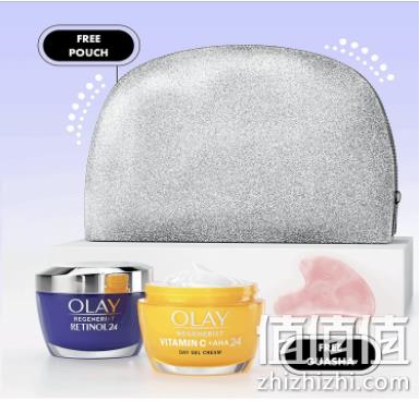 Olay 玉兰油 AHA24 +Retinol 24日霜晚霜护肤套装（50mL*2+刮痧板+化妆包） 221.27元（可3件92折） 值值值-买手聚集的地方
