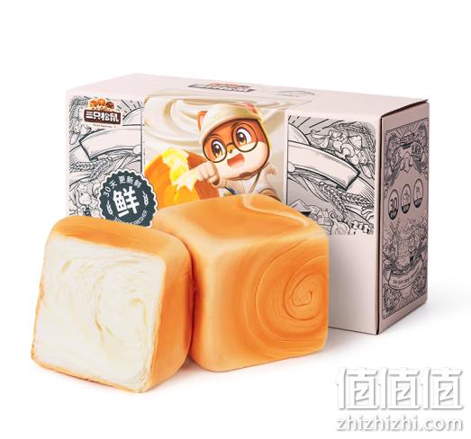三只松鼠  吐司方方 纯奶手撕面包 480g/箱*2件 31.8元包邮（15.9元/件） 值值值-买手聚集的地方