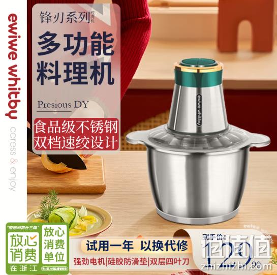 EWIWE 多功能全钢绞肉机 2L 59元包邮（双重优惠） 值值值-买手聚集的地方