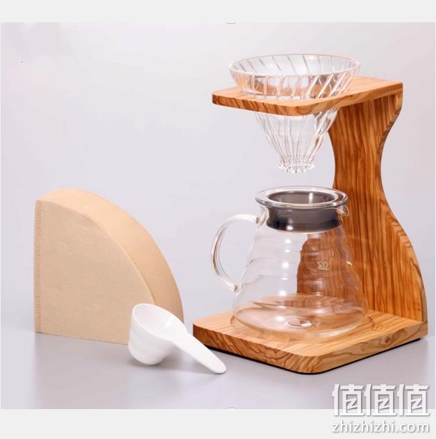 HARIO 哈里欧/好璃奥 V60 手冲咖啡橄榄木支架5件套 423.73元 值值值-买手聚集的地方