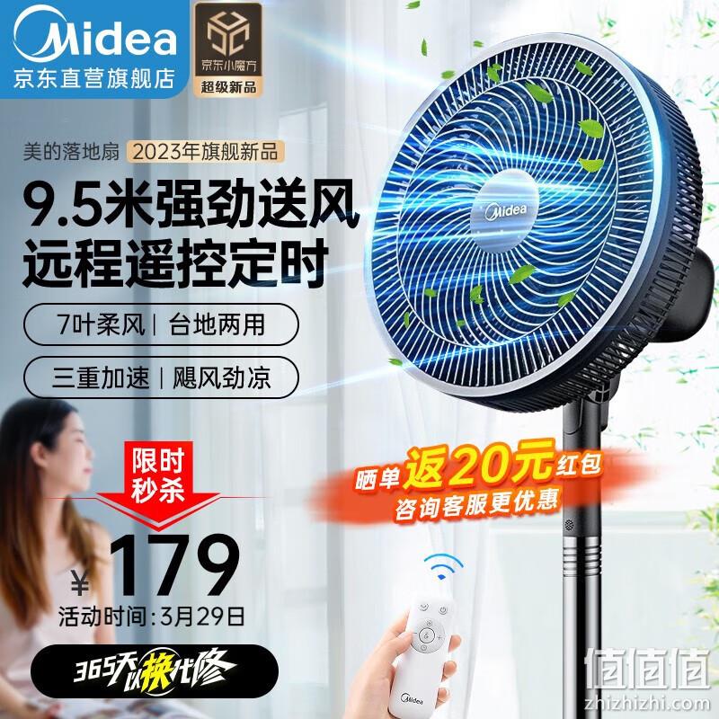PLUS会员，Midea 美的 SAG30KR 遥控款落地扇 89元包邮（返20红包后） 值值值-买手聚集的地方