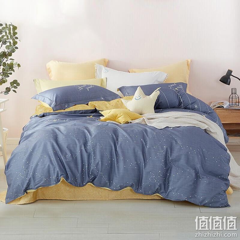 PLUS会员，MENDALE 梦洁家纺 AB双面纯棉印花四件套 星眠 1.5m床 新低159元包邮（多重优惠） 值值值-买手聚集的地方