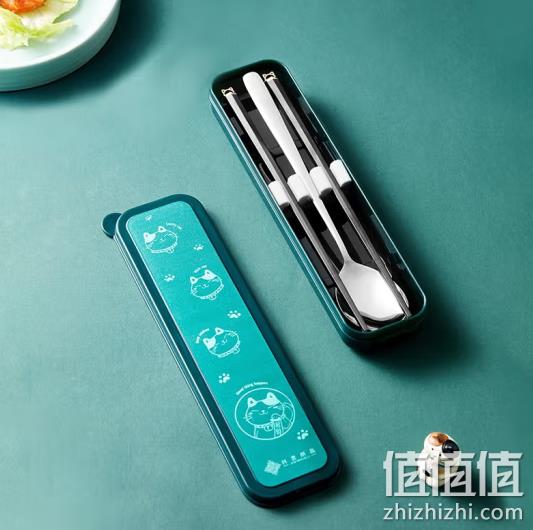 共禾京品 304不锈钢猫咪筷勺2件套 19元包邮（需领券） 值值值-买手聚集的地方