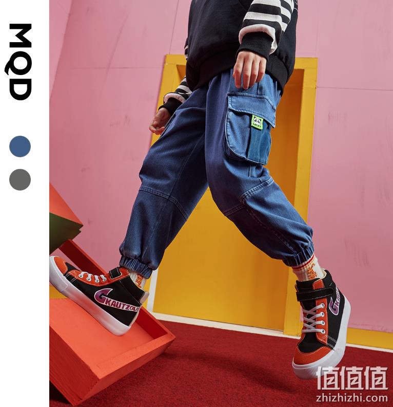 MQD 马骑顿 男童韩版工装牛仔长裤 79元包邮（需领券） 值值值-买手聚集的地方