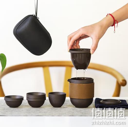 领艺 紫砂旅行茶具套装 1壶4杯 69元包邮（需领券） 值值值-买手聚集的地方