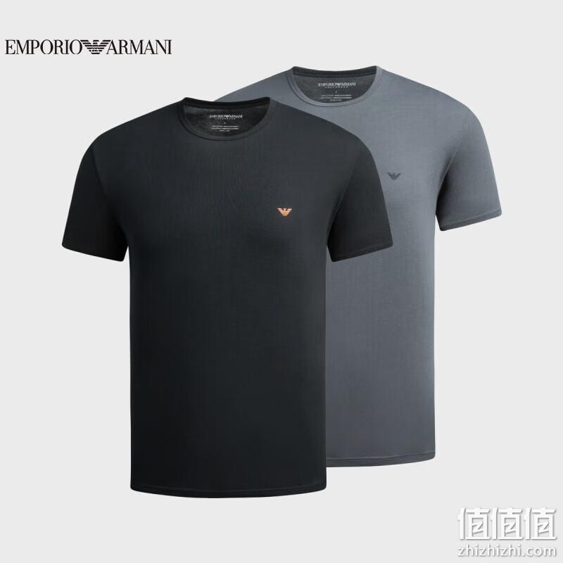 Emporio Armani 安普里奥·阿玛尼 2023春夏款男士棉质针织T恤2件装 299元包邮 值值值-买手聚集的地方