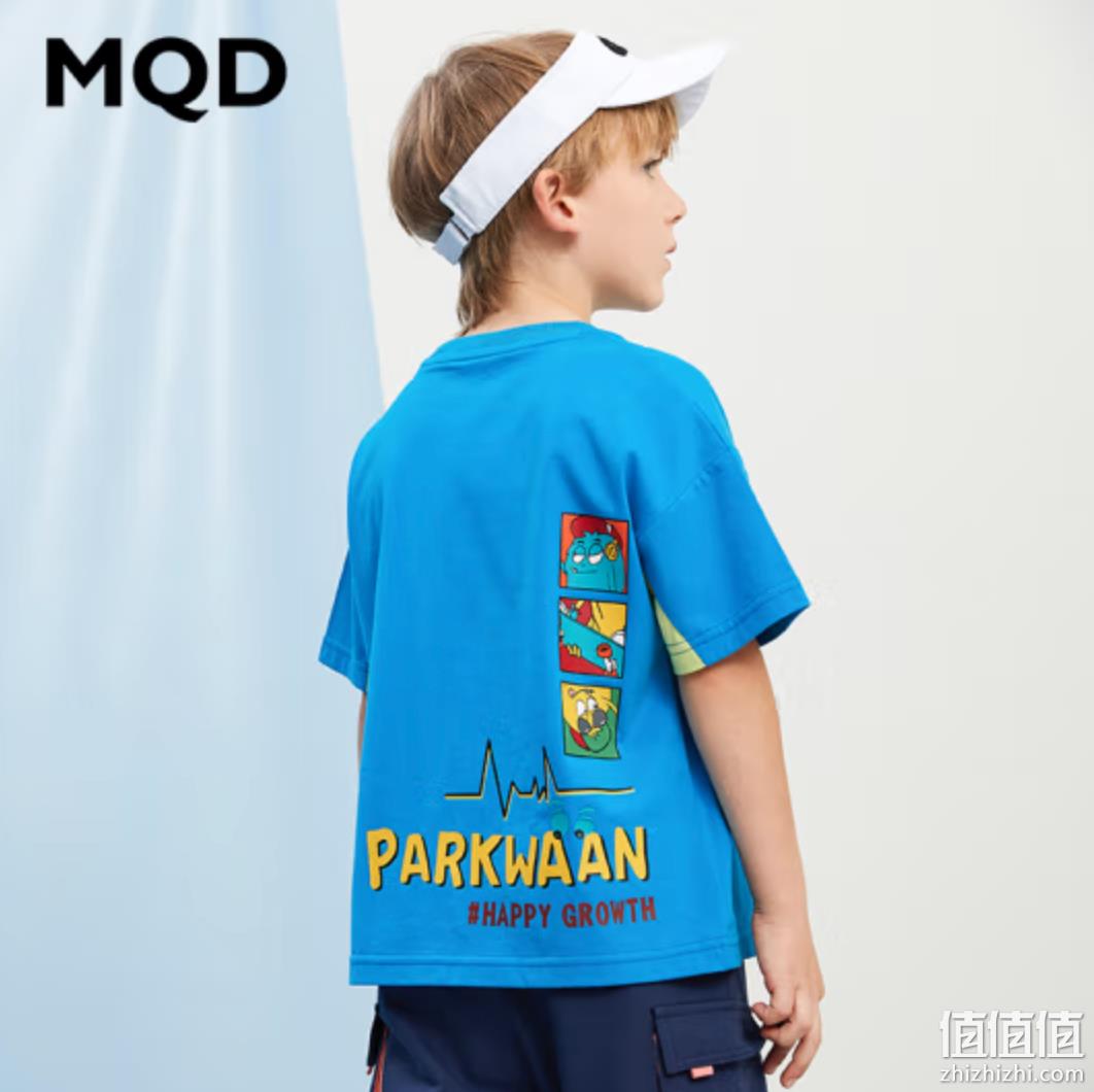 MQD 马骑顿 儿童韩版童趣短袖T恤 2色 69元包邮（需领券） 值值值-买手聚集的地方