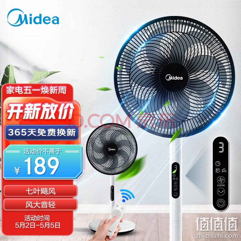 Midea 美的 SAG30ED 七叶遥控落地扇 79元 值值值-买手聚集的地方