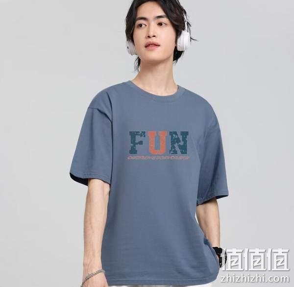 Jeanswest 真维斯 2023夏季新款纯棉字母印花短袖T恤 多色 22.9元包邮（双重优惠） 值值值-买手聚集的地方