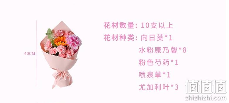 母亲节送货，FlowerPlus 花加 小幸福系列 鲜花花束+花瓶套餐 49.9元包邮（需领券） 值值值-买手聚集的地方