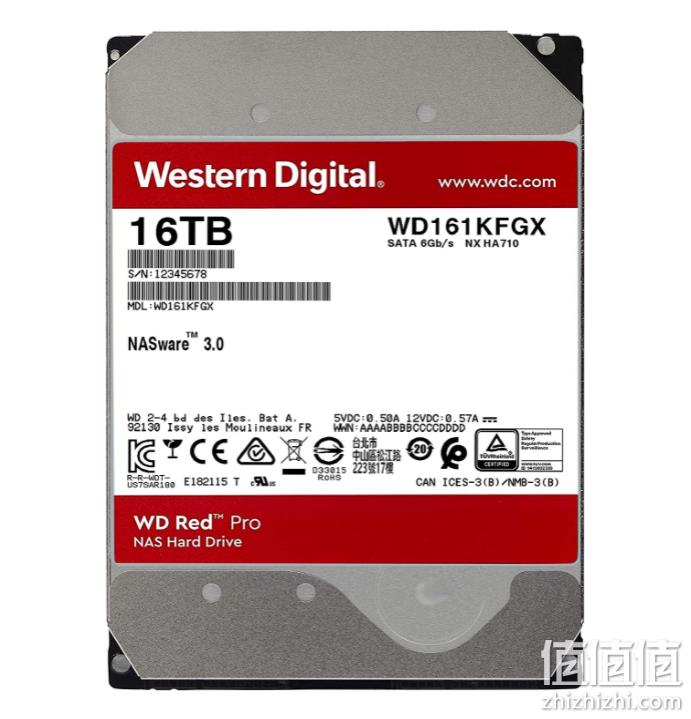 亚马逊销冠！16TB Western Digital西部数据 Red Pro 红盘Pro系列 企业级 网络存储NAS硬盘 新低1761元（京东自营3299元） 值值值-买手聚集的地方