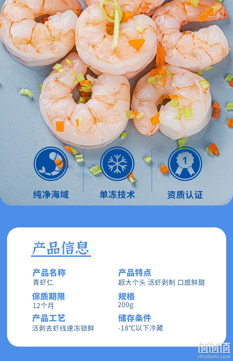 良德源 特级大号鲜活新鲜大虾仁 200g*5包（净重无冰） 129元包邮（需领券） 值值值-买手聚集的地方