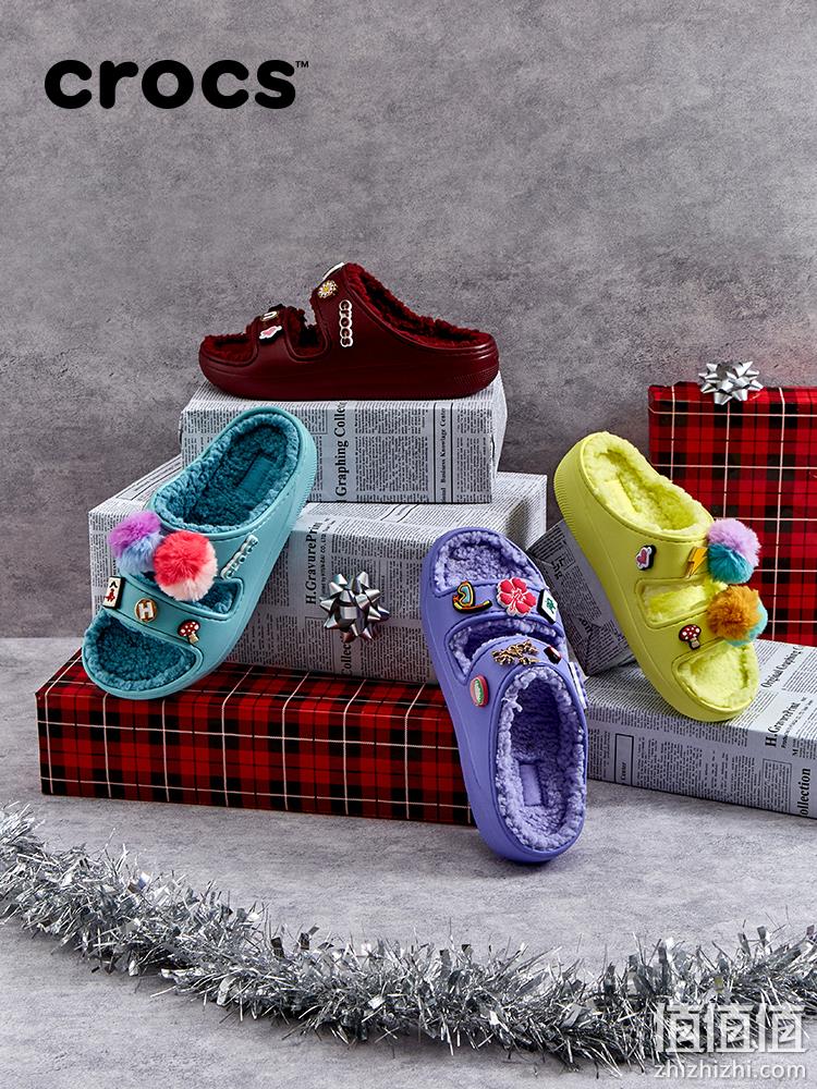 Crocs 卡骆驰 男女款经典暖绒毛毛拖鞋 207446 新低126.64元（天猫折后439元） 值值值-买手聚集的地方