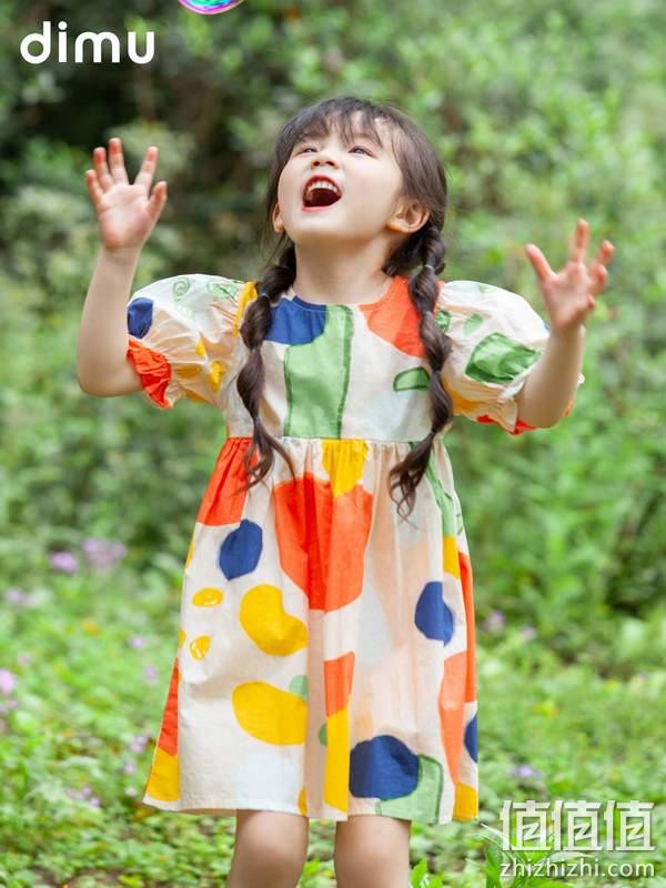 dimu 笛牧 2023年夏新款儿童女童涂鸦印花纯棉连衣裙 69元包邮（需领券） 值值值-买手聚集的地方