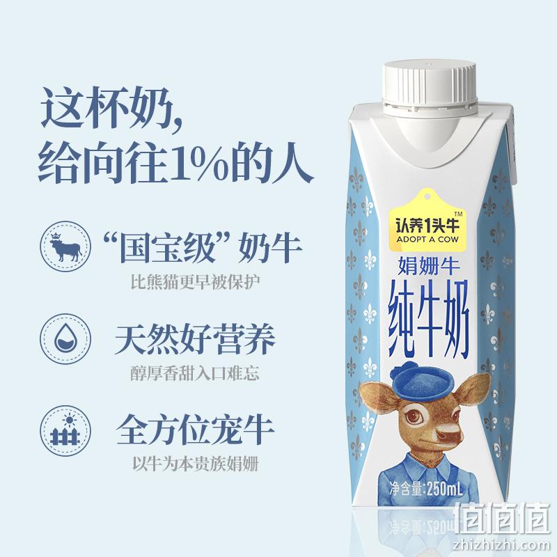 认养一头牛 梦幻盖 娟姗纯牛奶 250mL*10盒*2提 新低109元包邮（双重优惠） 值值值-买手聚集的地方