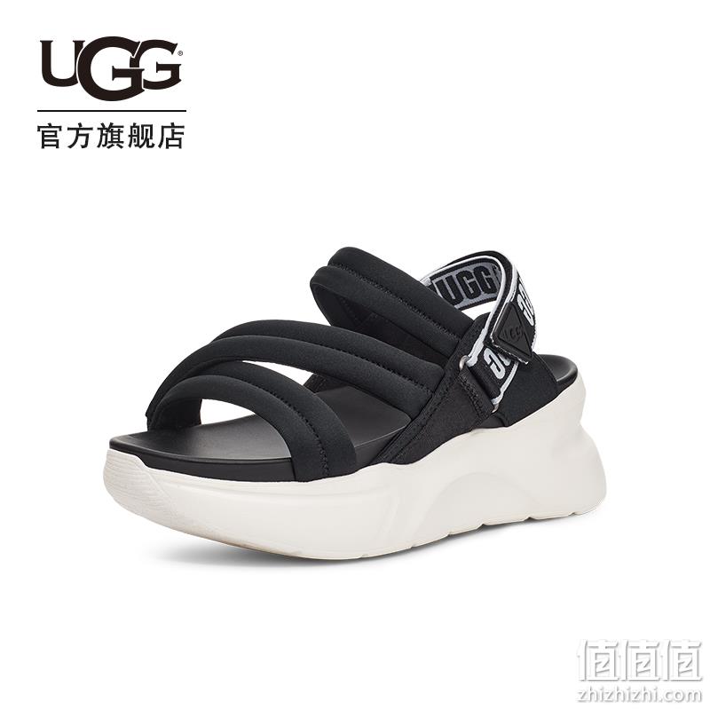 PLUS会员 ，UGG 女士厚底魔术贴休闲凉鞋 1125101 259元包邮（多重优惠） 值值值-买手聚集的地方