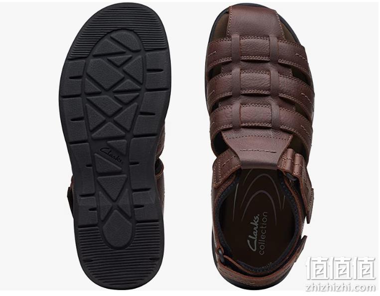 亚马逊销冠！Clarks 其乐  Walkford Fish 男士真皮包头凉鞋 2色多码 381.12元 值值值-买手聚集的地方