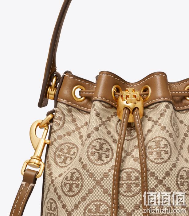 TORY BURCH 汤丽柏琦 T MONOGRAM 女士迷你提花斜挎水桶包 87961 新低2514.29元（官网4250元） 值值值-买手聚集的地方