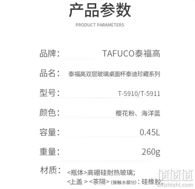 日本 TAFUCO 泰福高 泰迪珍藏系列 双层高硼硅耐热玻璃杯 450ml 新低49元包邮（需领券） 值值值-买手聚集的地方