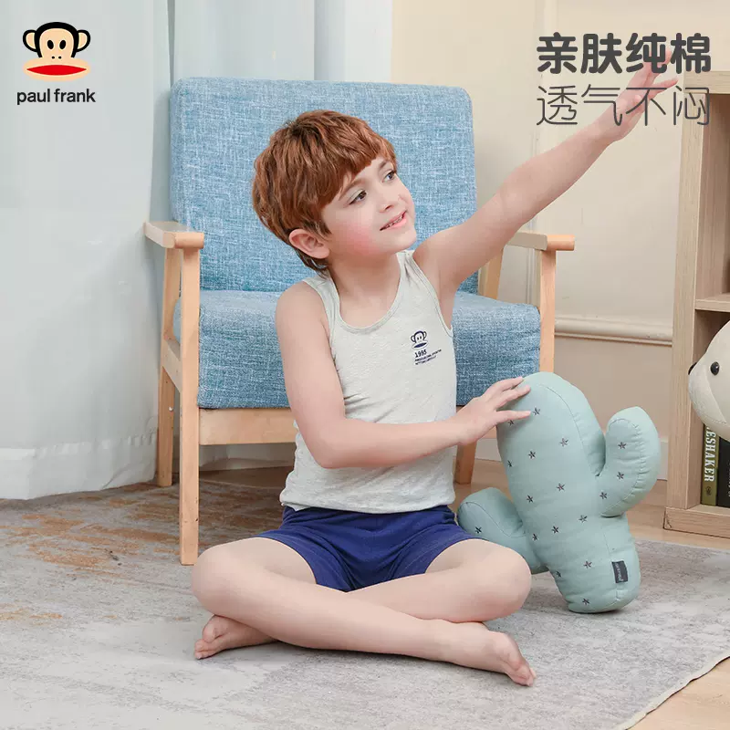 Paul Frank 大嘴猴 儿童卡通印花纯棉背心3件装（110~160码）多色 29.9元包邮（需领券） 值值值-买手聚集的地方