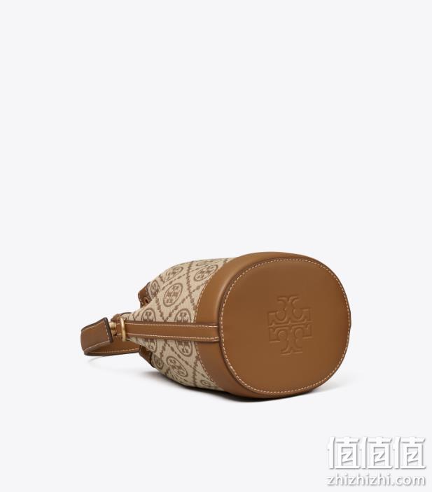 TORY BURCH 汤丽柏琦 T MONOGRAM 女士迷你提花斜挎水桶包 87961 新低2514.29元（官网4250元） 值值值-买手聚集的地方