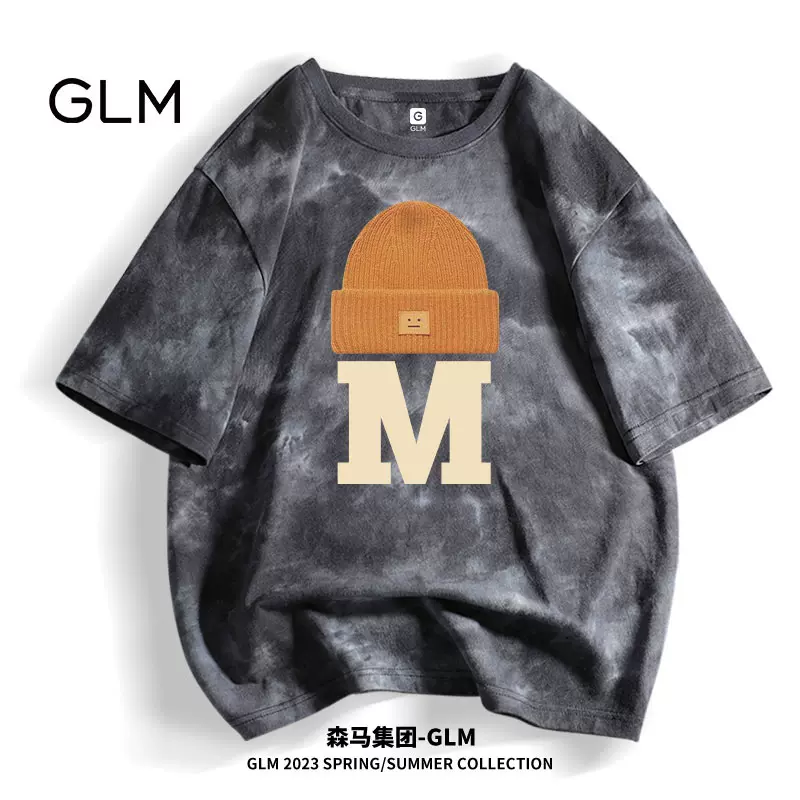 森马旗下轻商务潮牌，GLM 男士夏季纯棉美式休闲字母印花扎染短袖T恤 3件 多花色 69.7元（23元/件） 值值值-买手聚集的地方
