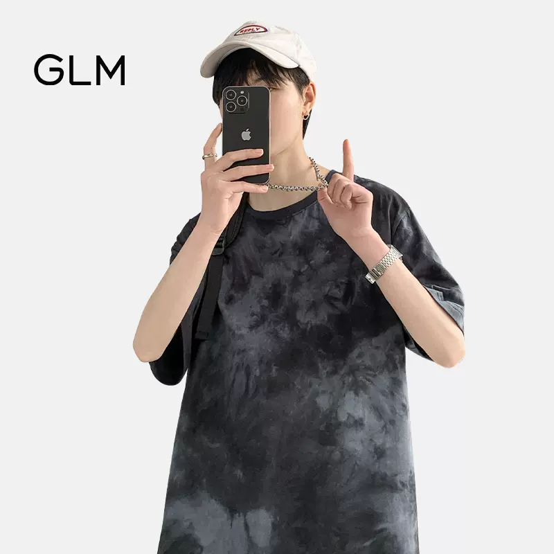 森马旗下轻商务潮牌，GLM 男士夏季纯棉美式休闲字母印花扎染短袖T恤 3件 多花色 69.7元（23元/件） 值值值-买手聚集的地方